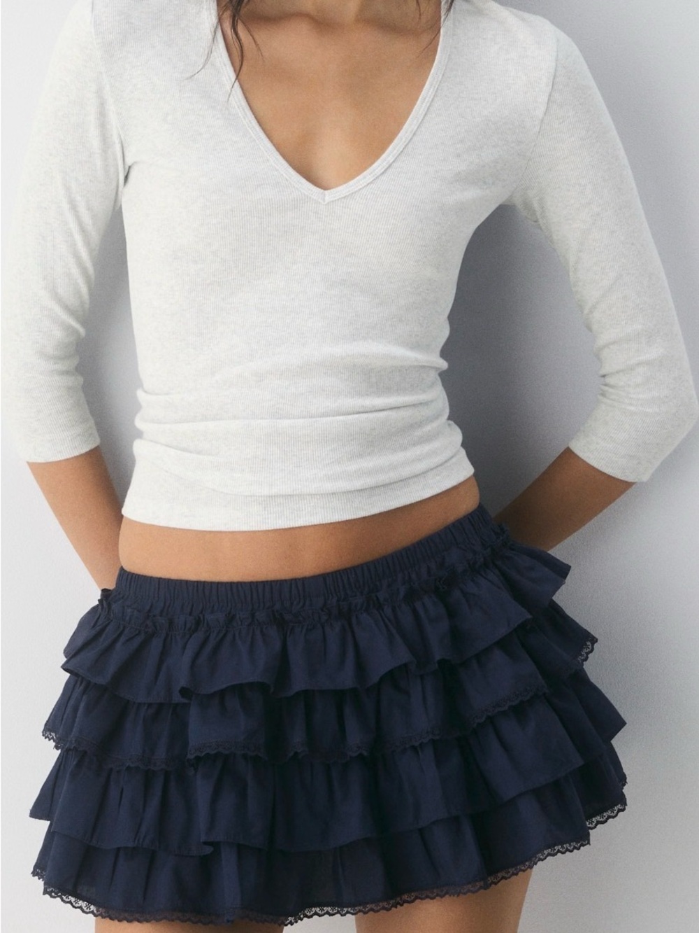 Aritzia Black Tiered Mini Skirt (with bloomer shorts)